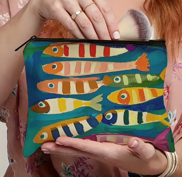 Abstract Fish Cosmetic Bag