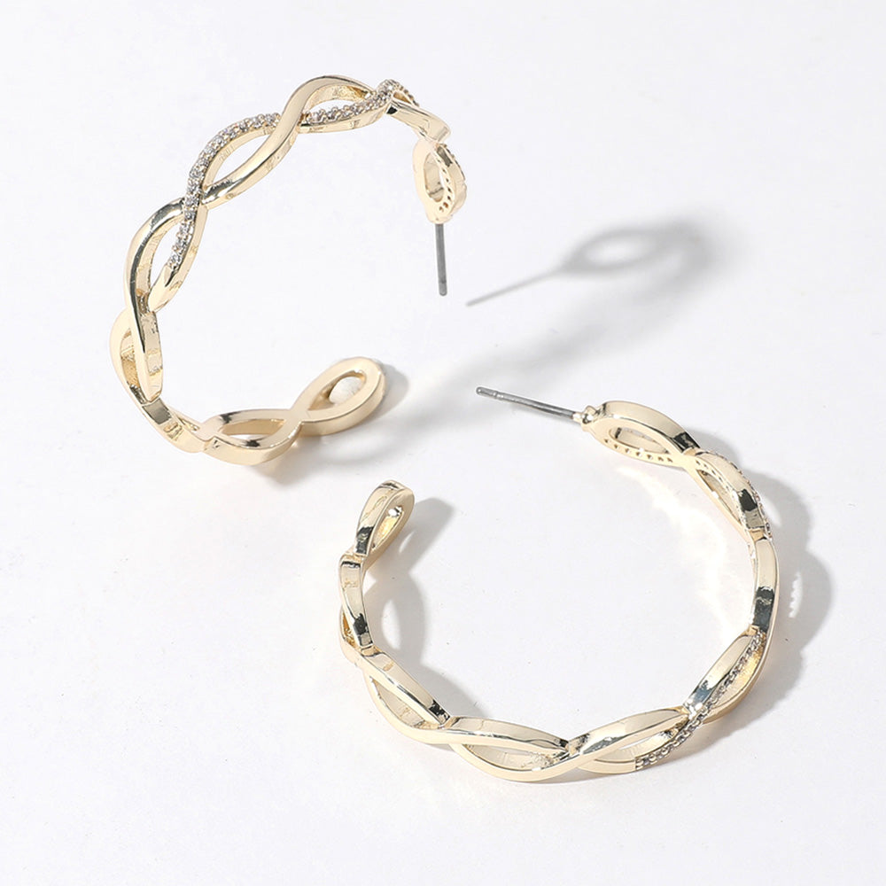 Gold Rhinestone Hoops