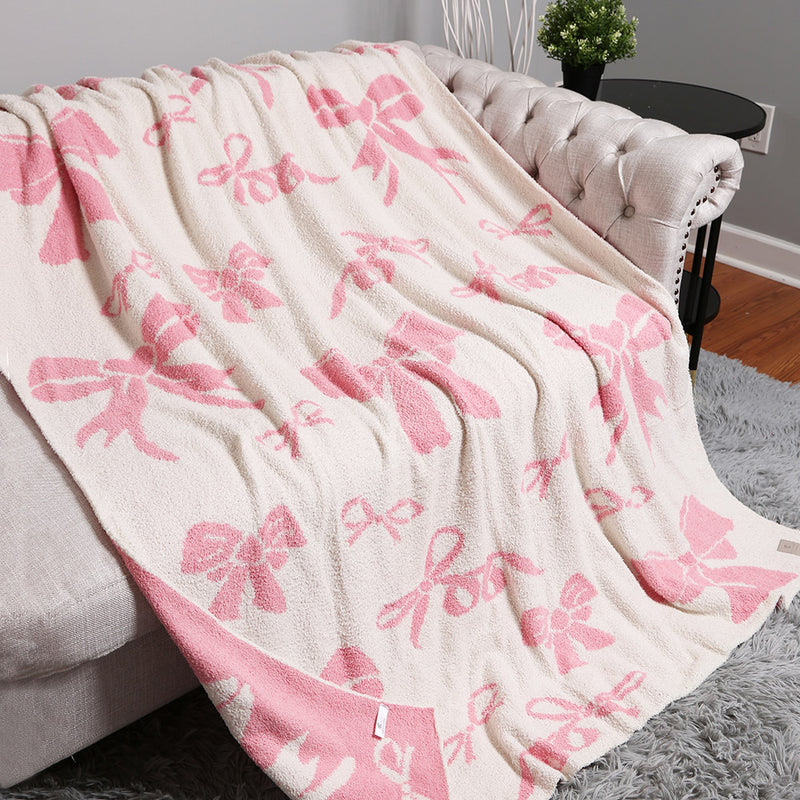 Bow Blanket - Light Pink