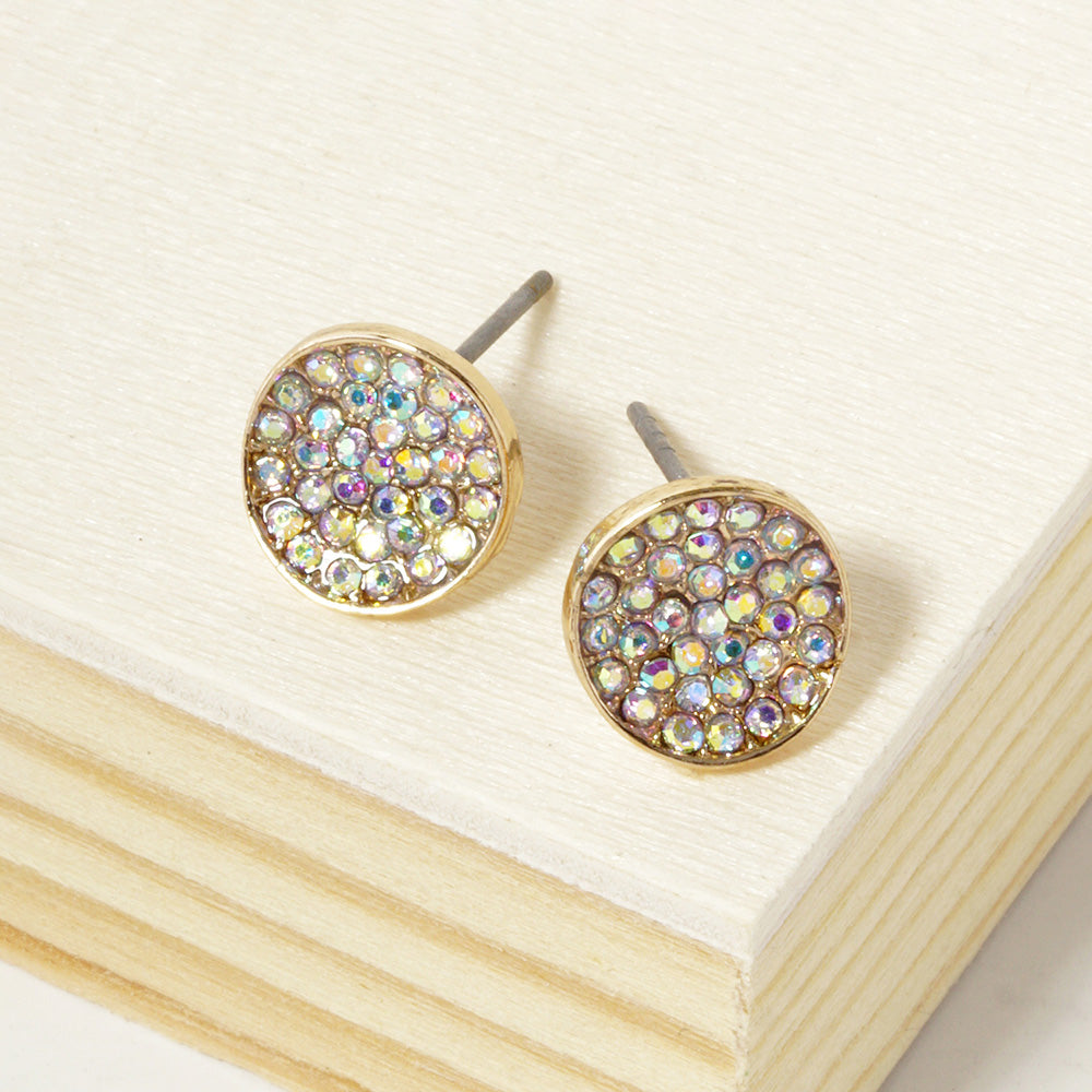 Gold Trim Iridescent Studs
