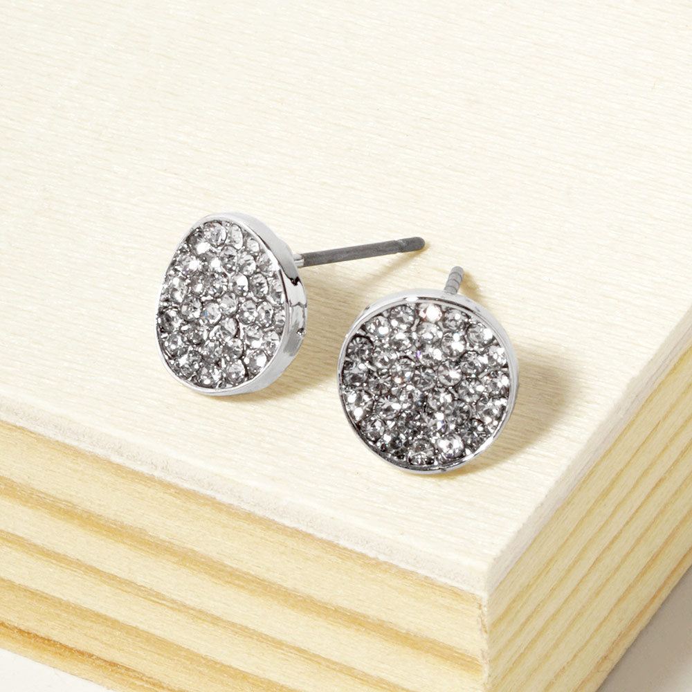 Silver Trim Rhinestone Studs