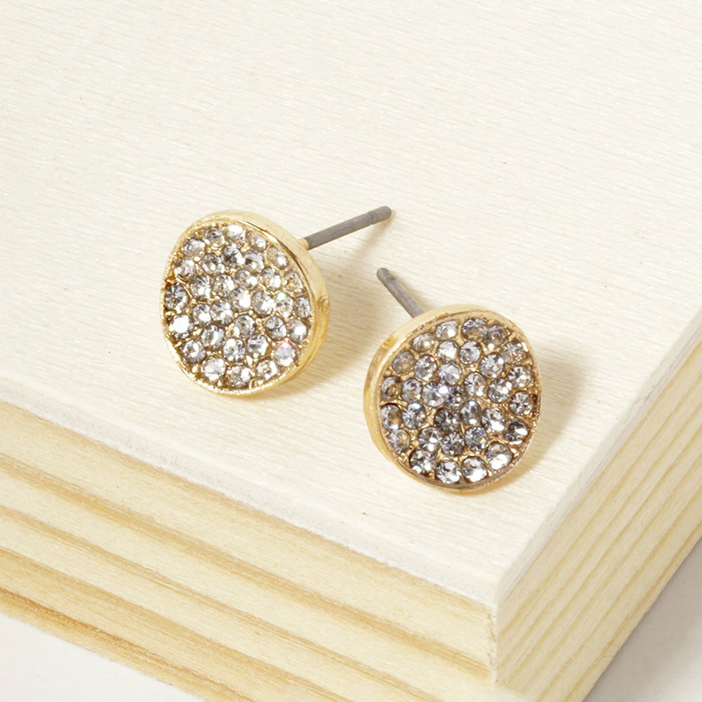 Gold Trim Rhinestone Studs