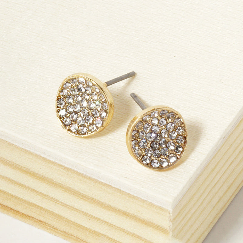 Gold Trim Rhinestone Studs