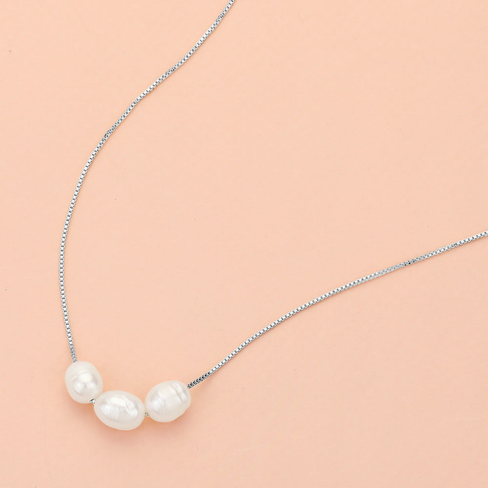 Silver Pearl Necklace