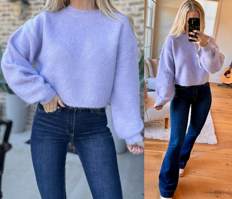 Cooler Weather Sweater - Lilac