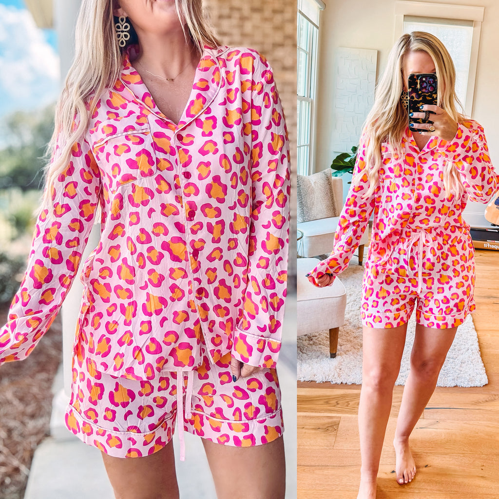 Leopard Pajamas Set - Pink