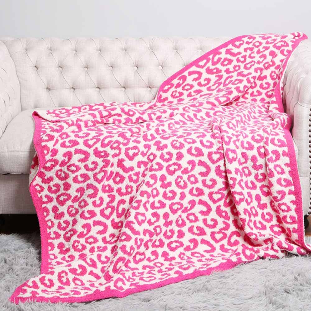 Leopard Blanket - Hot Pink