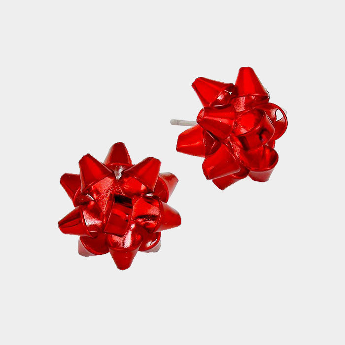 Christmas Bow Studs - Red